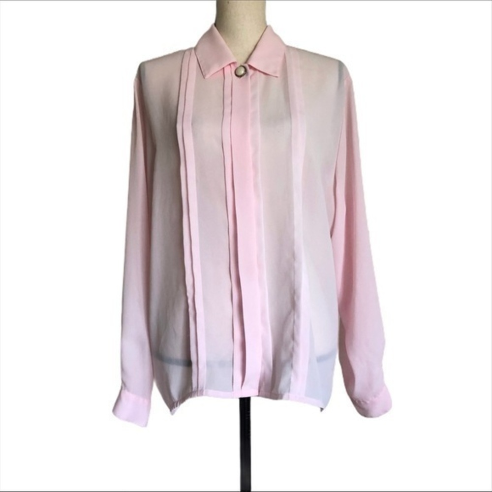 Lindsay Blake Vintage 80’s Pink Plated Shirt Si…